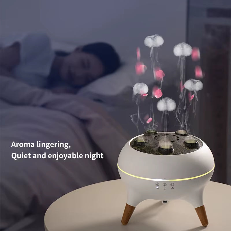 Dynamic Jellyfish Air Humidifier 250Ml Essential Oil Diffuser Remote Control Bedroom Humidifier with 7 Colorful Night Lights
