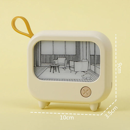 TV Painting Night Light Led Cute Child Learning Table Lamp Room Home Decoration Atmosphere Lighting Mini Desktop Birthday Gift
