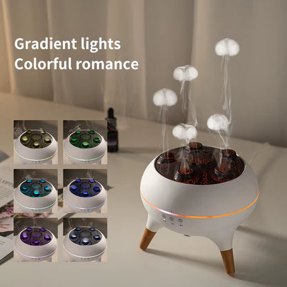 Dynamic Jellyfish Air Humidifier 250Ml Essential Oil Diffuser Remote Control Bedroom Humidifier with 7 Colorful Night Lights